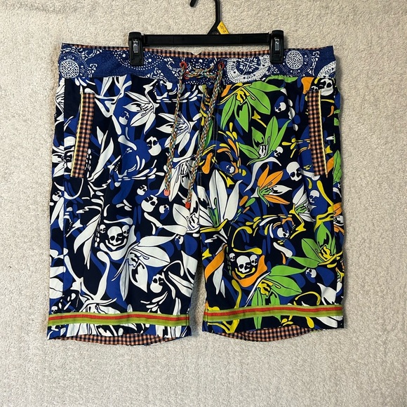 Robert Graham Swim Trunks Men's 40x9 Abstract/skull  Board Shorts Beach Vacation - Picture 1 of 11